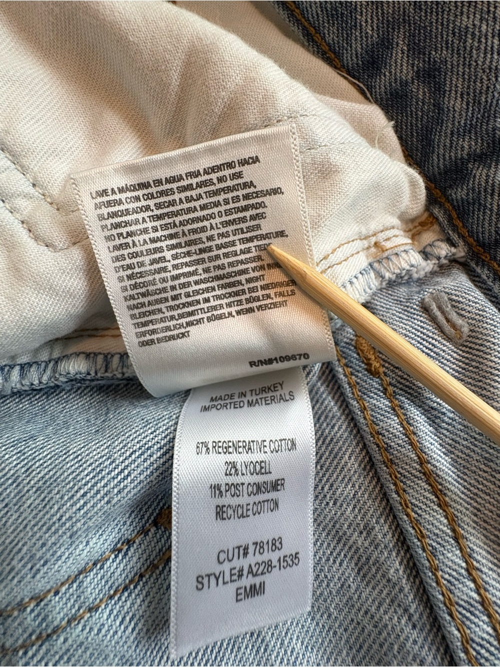 AGOLDE Emmi Wide Leg High Rise Jeans Size 30 Light Wash Thin Belt 30” Ins - Picture 13 of 15